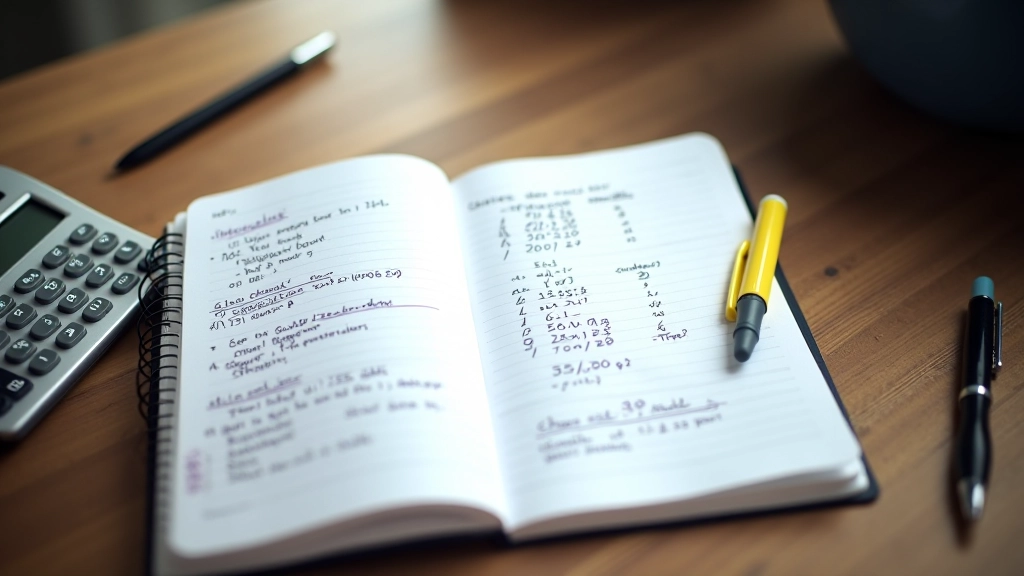 Handwritten notes and calculations for WACC and discount rate formulas